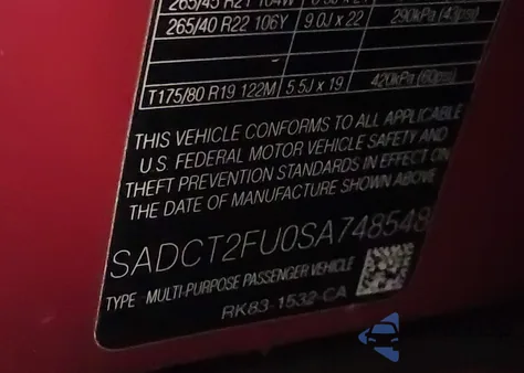 2025 Jaguar F-Pace R-Dynamic S P400 Awd Automatic z USA, uszkodzony, nr VIN SADCT2FU0SA748548